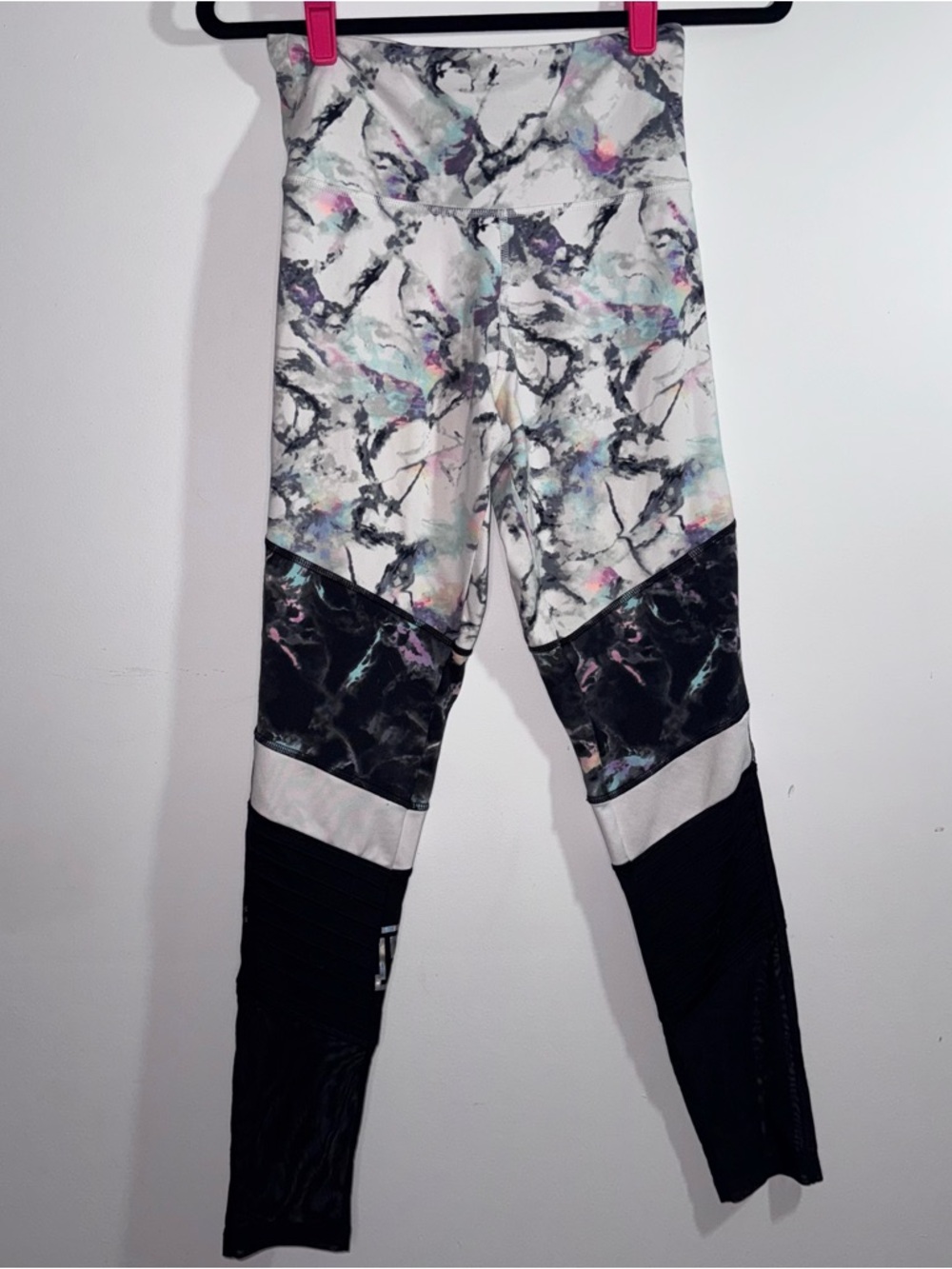 PINK Ultimate Leggings Small Marble Print High Rise Mesh Yoga Pants